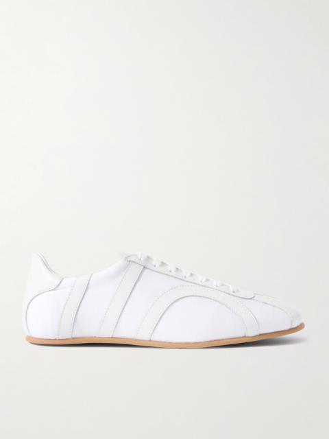 Leather-trimmed Cotton-canvas Sneakers