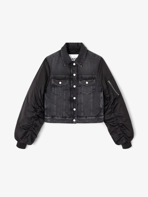 BLACK RIGID DENIM JACKET