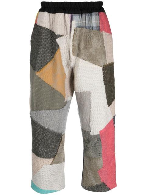 cropped patchwork trousers