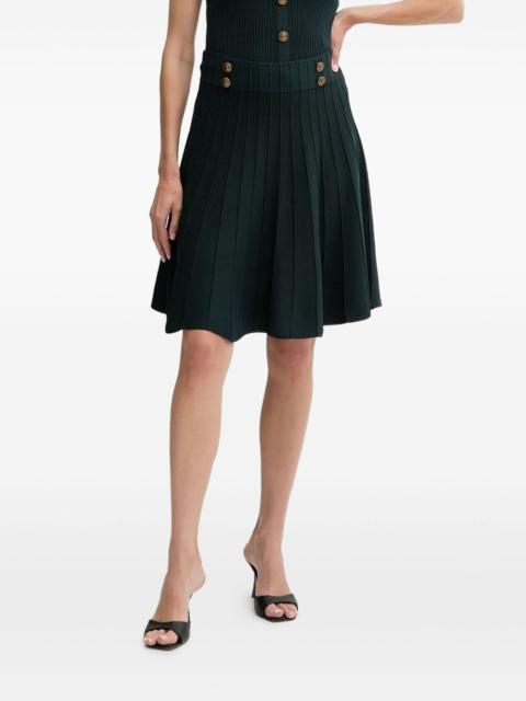 ribbed button-detailed mini skirt