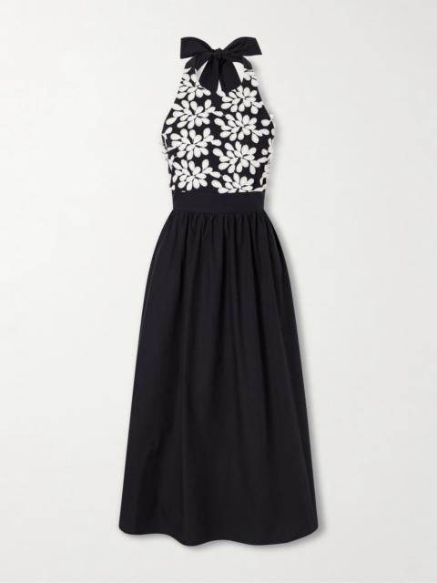 Lila Embroidered Cotton-blend Midi Dress