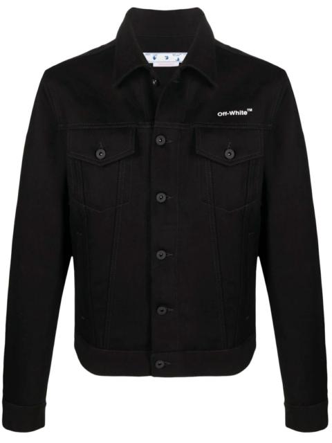 OFF-WHITE Diag Tag Slim Denim Jacket Black