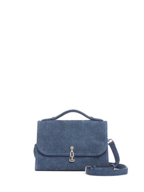 Medium Leonora in Light Blue Suede Denim