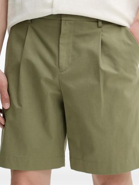 chino pleated cotton shorts