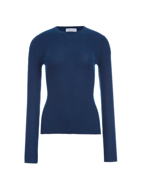 Browning Knit Sweater in Washed Denim Cashmere Silk