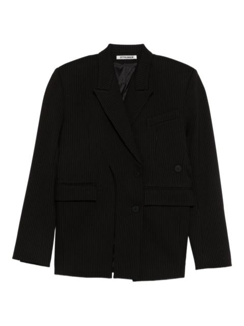 pinstripe-pattern blazer