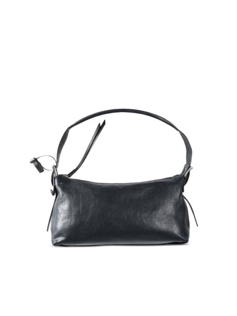 Belted elongated shoulder bag