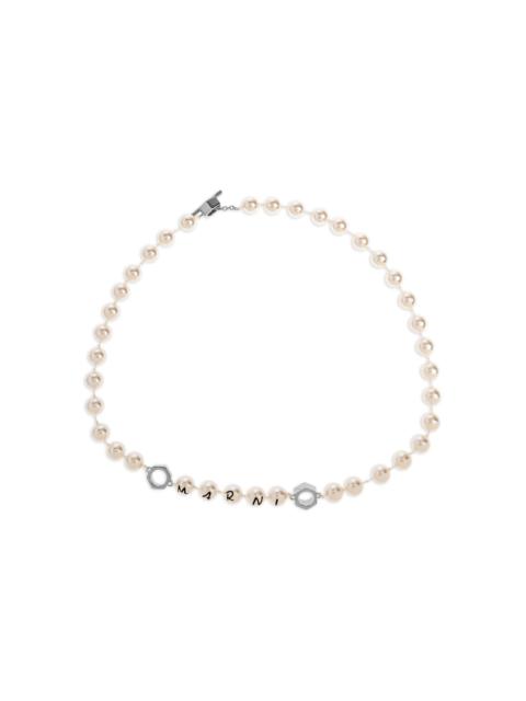 logo-lettering necklace