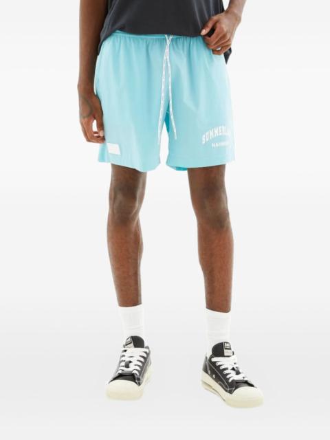 logo-print swim trunks