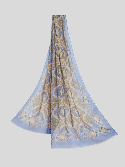 SILK SCARF WITH MEDALLION PRINT