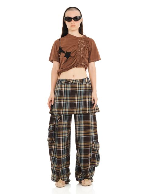 LOAM PLAID LAWN SKIRT CARGO PANT
