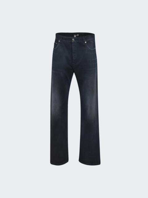 Curved Knee Pants Navy And Dirty Dark Blue