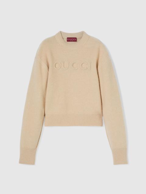 Wool cashmere sweater with embroidery