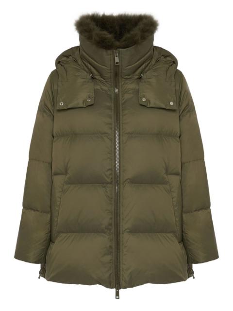 lambswool-collar down jacket