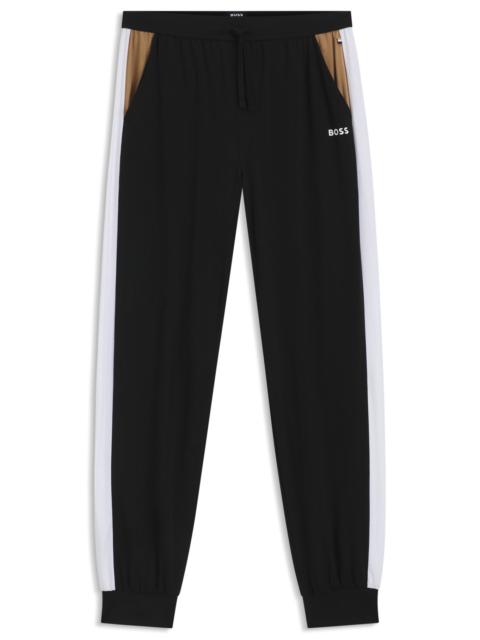 COTTON-BLEND PYJAMA BOTTOMS WITH CONTRAST PANELS