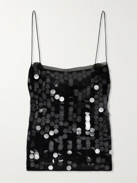 Suero Paillette-embellished Chiffon Top