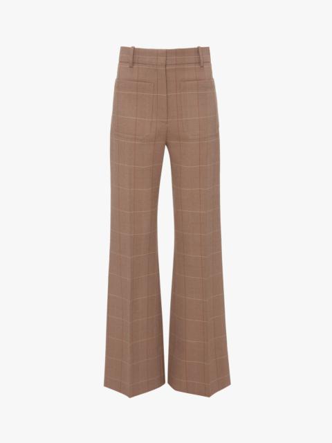 Alina Tailored Trouser In Camel-Multi Check
