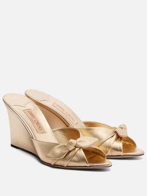 Livi metallic leather wedge mules