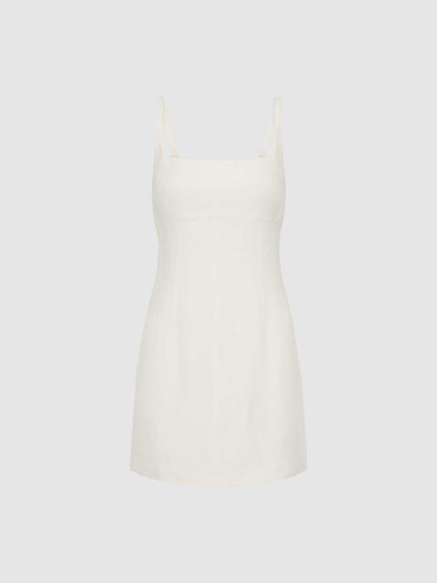 Tailored Square Neck Mini Dress - Off White