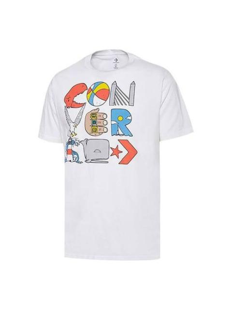 Converse Cartoon Printing Short Sleeve White 10018385-A01