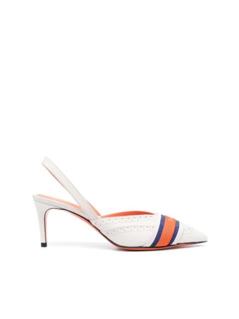 logo-tape 75mm slingback pumps