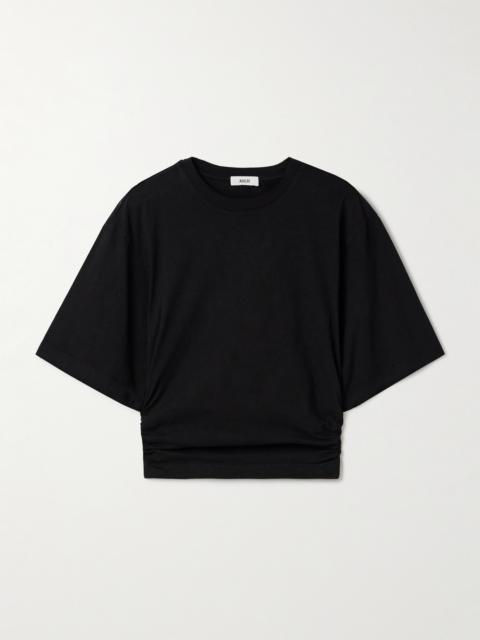 Shari Ruched Cotton-jersey T-shirt
