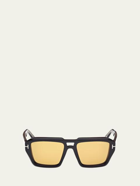 Men's FT1202M Acetate Rectangle Sunglasses