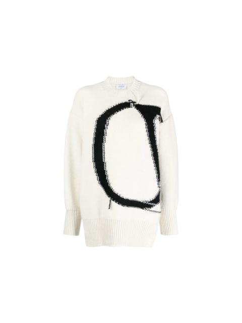 OFF-WHITE OW Maxi Logo-Intarsia Jumper White/Black
