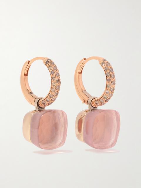 Nudo 18-karat Rose And White Gold Multi-stone Earrings
