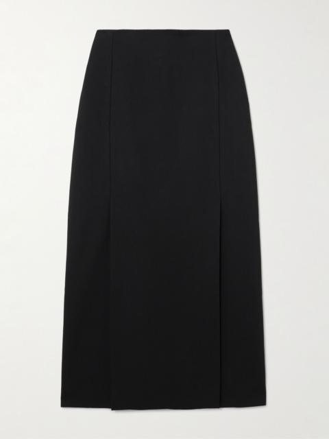 Woven midi skirt Black