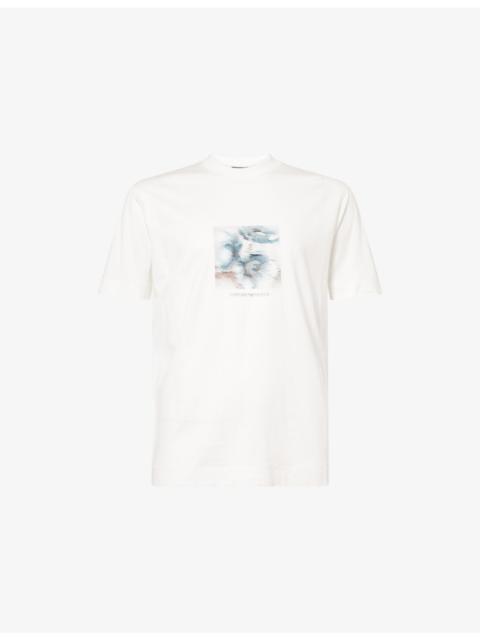 Printed Crewneck Woven T-Shirt