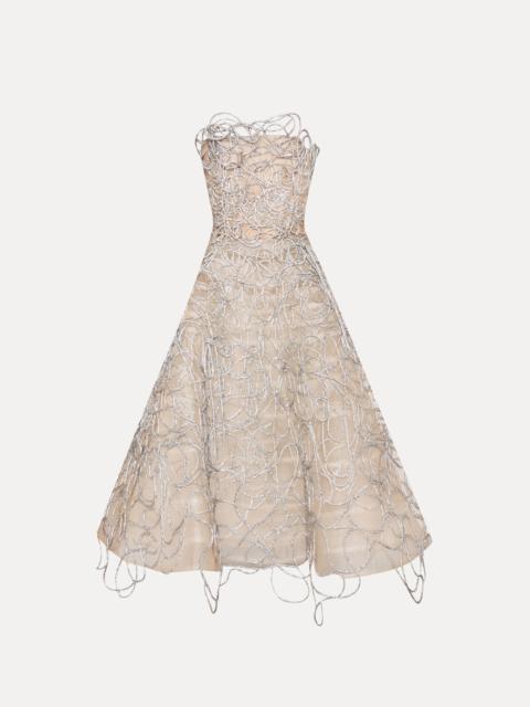 CRYSTAL EMBROIDERED CORD GOWN