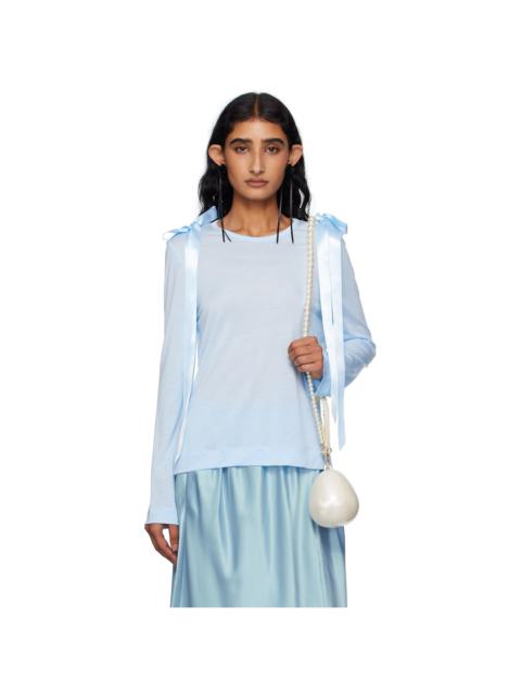 SSENSE Exclusive Blue Bow Ribbon Tail Long Sleeve T-shirt