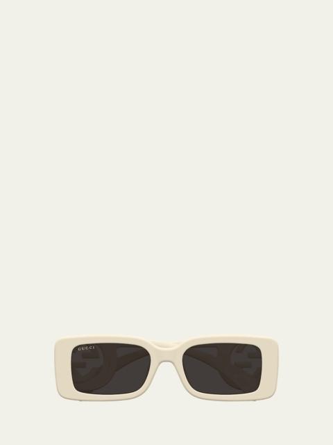 Monochrome GG Rectangle Acetate Sunglasses