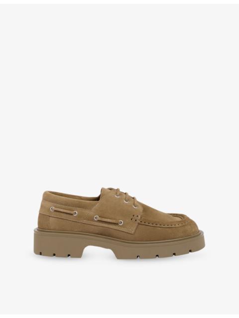 Lace-Up Suede Boat Shoes