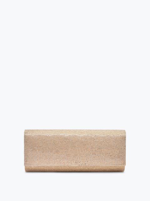 Zafira Gold Clutch With All-Over Crystals