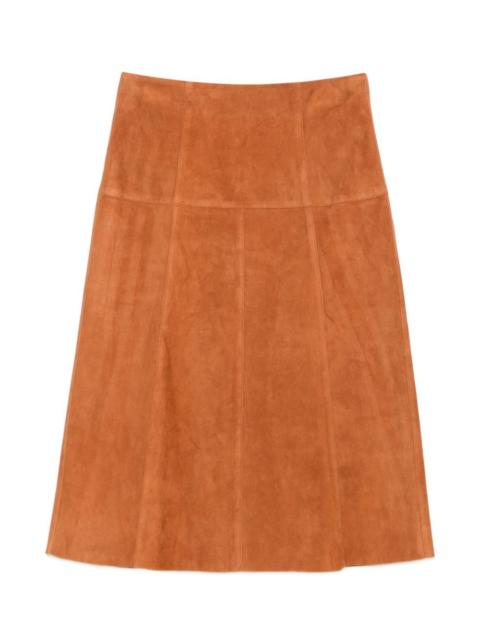 suede A-line skirt