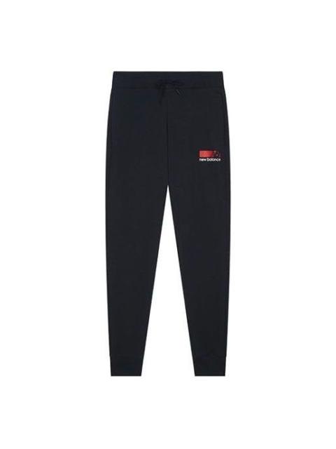 New Balance Logo Print Track Pants 'Black Red White' MP13900-BK