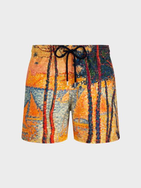 Men 360 Swim Trunks Voile et Pins - Vilebrequin x Paul Signac