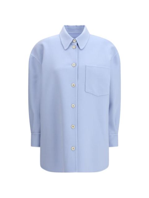 buttoned chest-pocket shirt