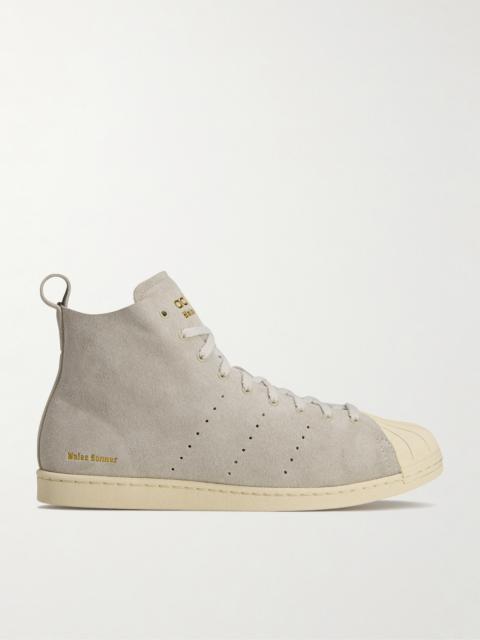 + Wales Bonner Superstar Hi Perforated Suede Sneakers