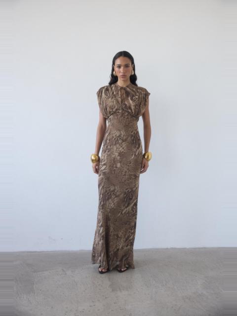 CERES MAXI DRESS IN GUEPARDO GEORGETTE CHIFFON