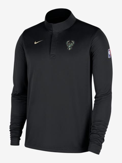 Milwaukee Bucks Men's Nike Dri-FIT NBA 1/4-Zip Long-Sleeve Top