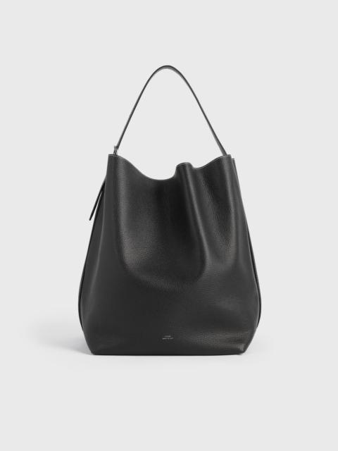 Belted tote black grain