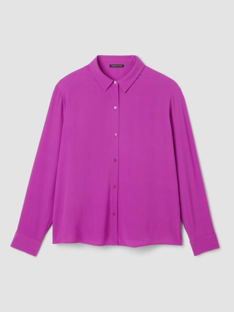 Silk Georgette Crepe Classic Collar Shirt