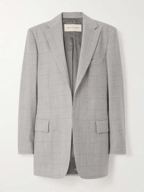 Oversized checked wool blazer