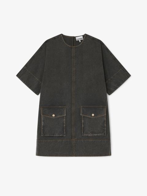 BLACK WASHED KIMONO DRESS