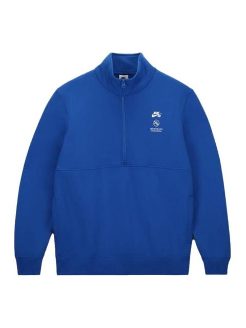 Nike sb x Fly Streetwea Fleece Half Zip Hoodie 'Blue' DQ7313-480