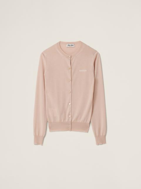 Cashmere and silk knit cardigan