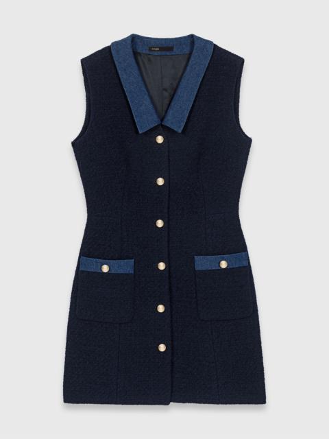 Tweed dress with denim details